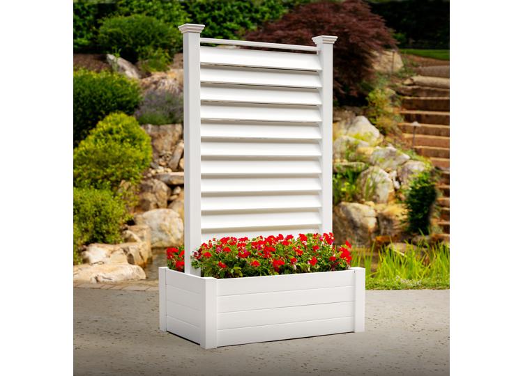 Lexington Louvered Freestanding Privacy Screen w/ Planter Box (1 unit)
